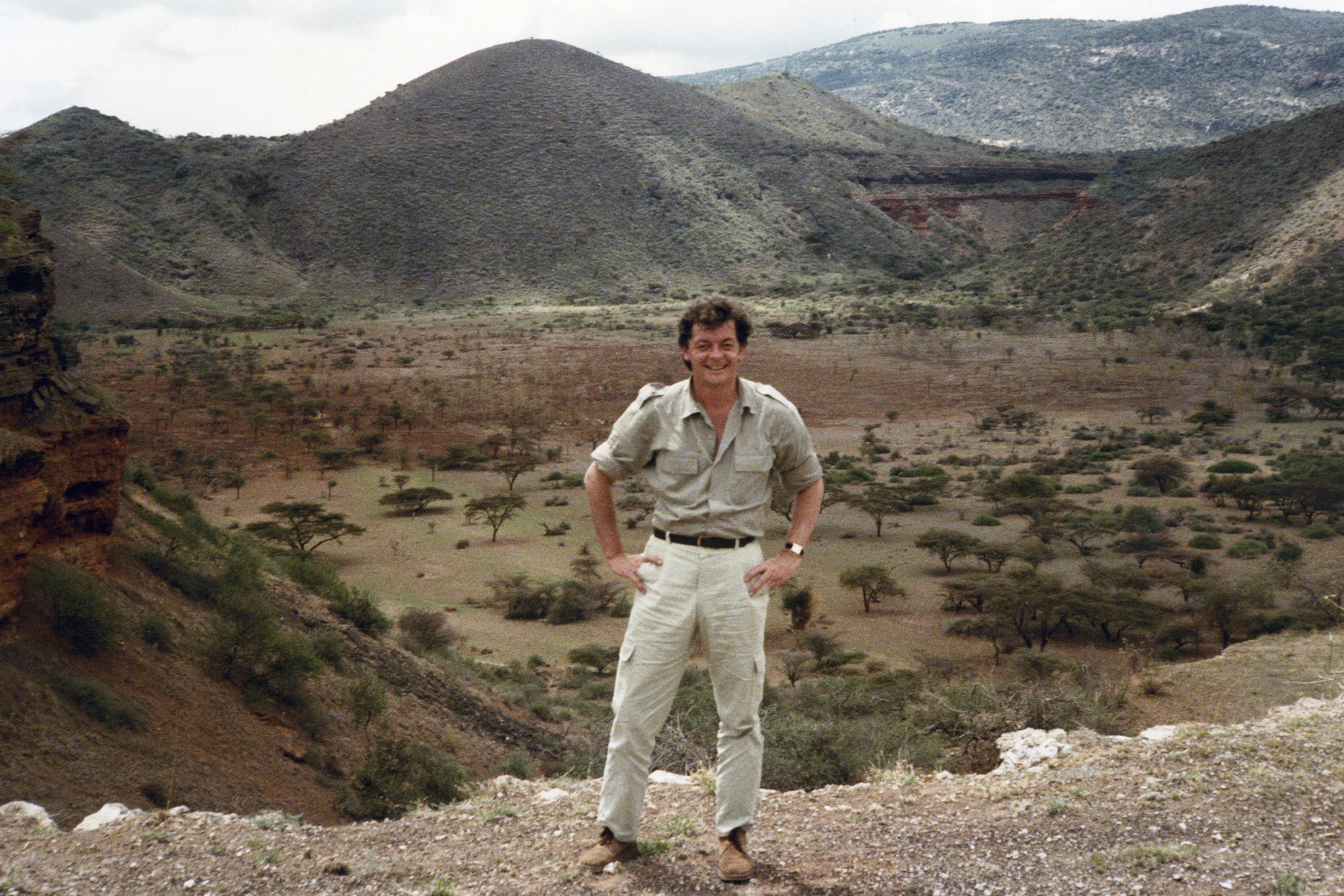 Photo courtesy of Brian Stewart, retrieved from SHARP September 2025. Brian Stewart new memoir, "On the Ground" shows a photo of Stewart reporting from East Africa.