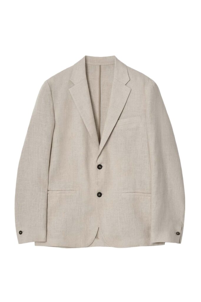COS Linen Blazer in Beige for Men. Photo courtesy of COS.