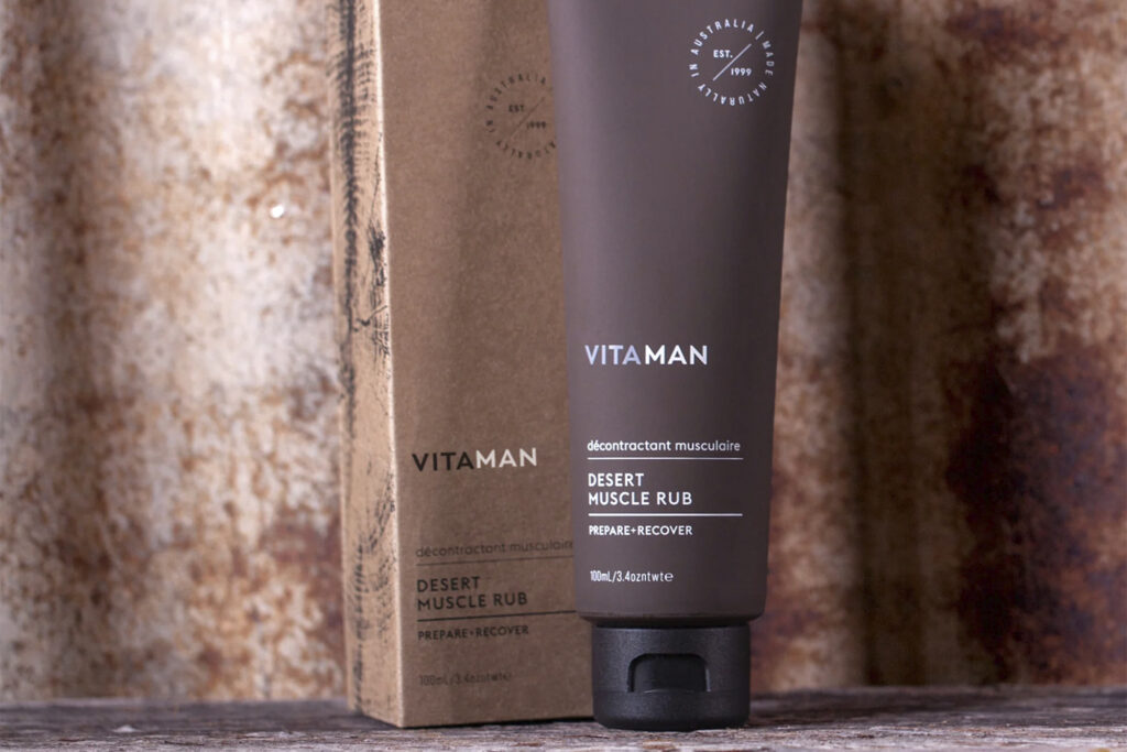 VITAMAN Desert Muscle Rub Fall Skincare for Men. Photo courtesy of Castor Reigns.
