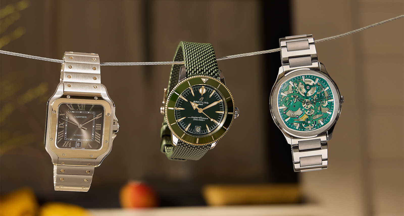 CARTIER SANTOS DE CARTIER BREITLING SUPEROCEAN HERITAGE B31 AUTOMATIC 40 PIAGET POLO SKELETON