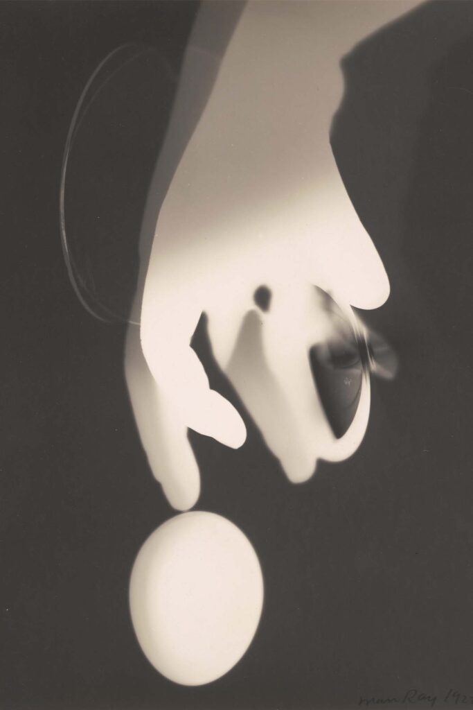 Rayograph with hand, lens, and egg. Man Ray. Photo courtesy of The Metropolitan Museum of Art.