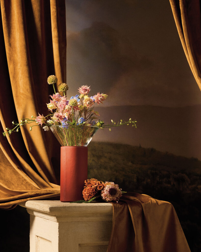 Objet d'Art Photoshoot: Hermès Delta Vase Large Model. Photo retrieved from The Book For Men, Fall-Winter 2025.
