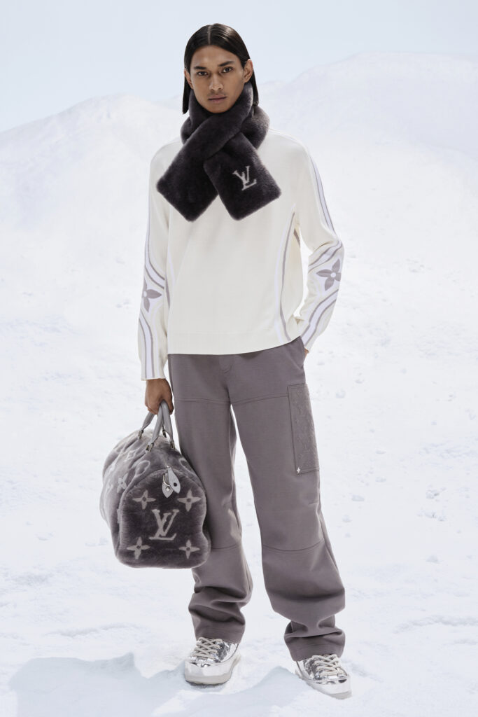 LOUIS VUITTON MEN'S SKI CAPSULE 2026 LOOK. Photo retrieved from SHARP November 2025.