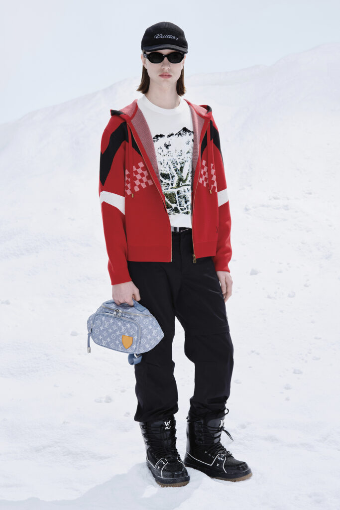LOUIS VUITTON MEN'S SKI CAPSULE 2026 LOOK. Photo retrieved from SHARP November 2025.