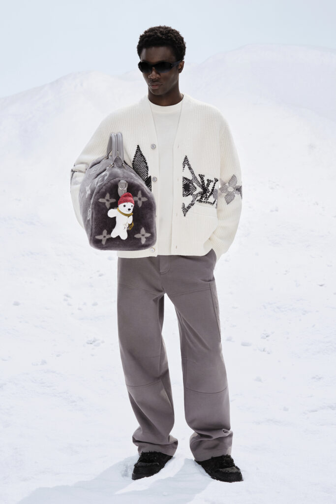 LOUIS VUITTON MEN'S SKI CAPSULE 2026 LOOK. Photo retrieved from SHARP November 2025.