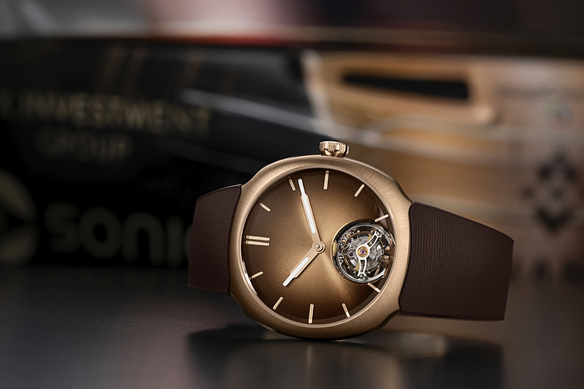 Moser Gasly LE Streamliner Tourbillon Red Gold Pierre Gasly Limited Editions. Photo retrieved from H. Moser.