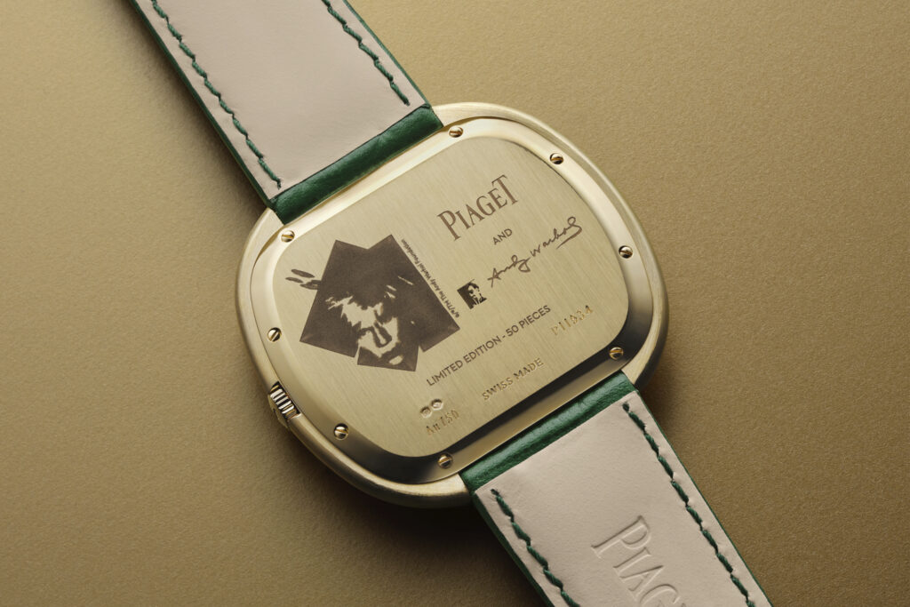 Piaget and Andy Warhol collaboration men's watch collage. Photo retrieved from Piaget.