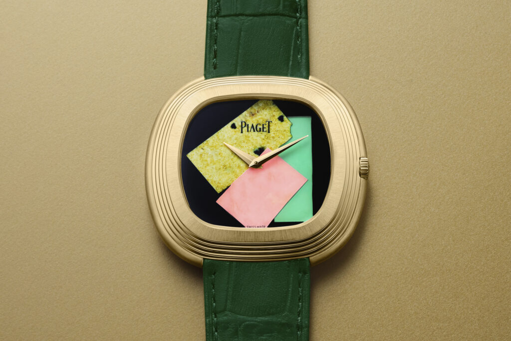 Piaget and Andy Warhol collaboration men's watch collage. Photo retrieved from Piaget.