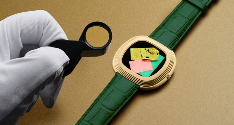 Piaget and Andy Warhol collaboration men's watch collage. Photo retrieved from Piaget.