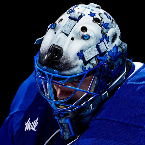 Anthony Stolarz of the Toronto Maple Leafs. Photo by Kevin Sousa/NHLI via Getty Images, provided courtesy of Apple.