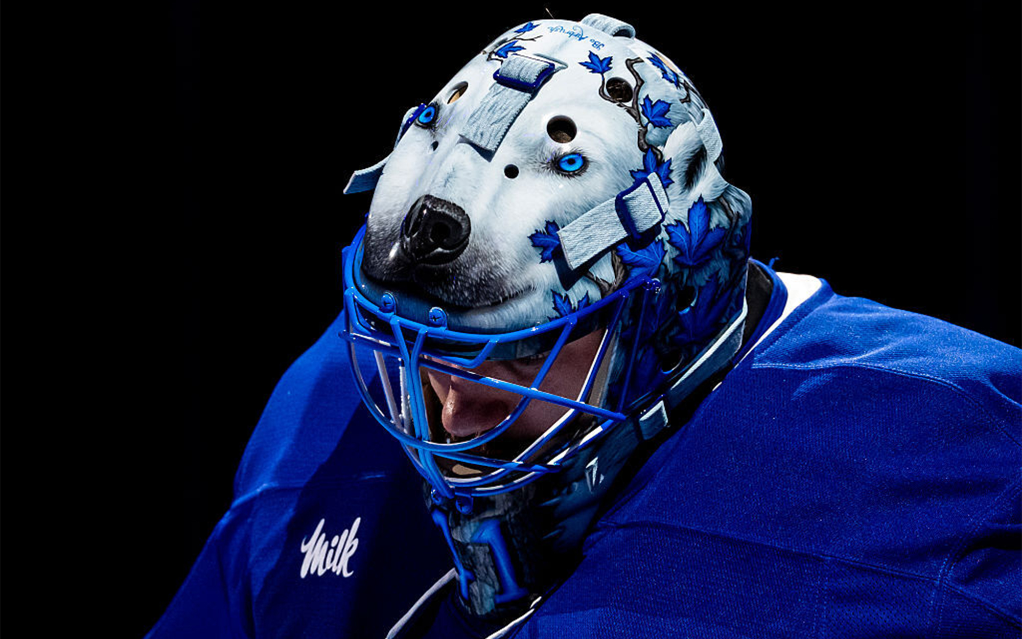 Anthony Stolarz of the Toronto Maple Leafs. Photo by Kevin Sousa/NHLI via Getty Images, provided courtesy of Apple.