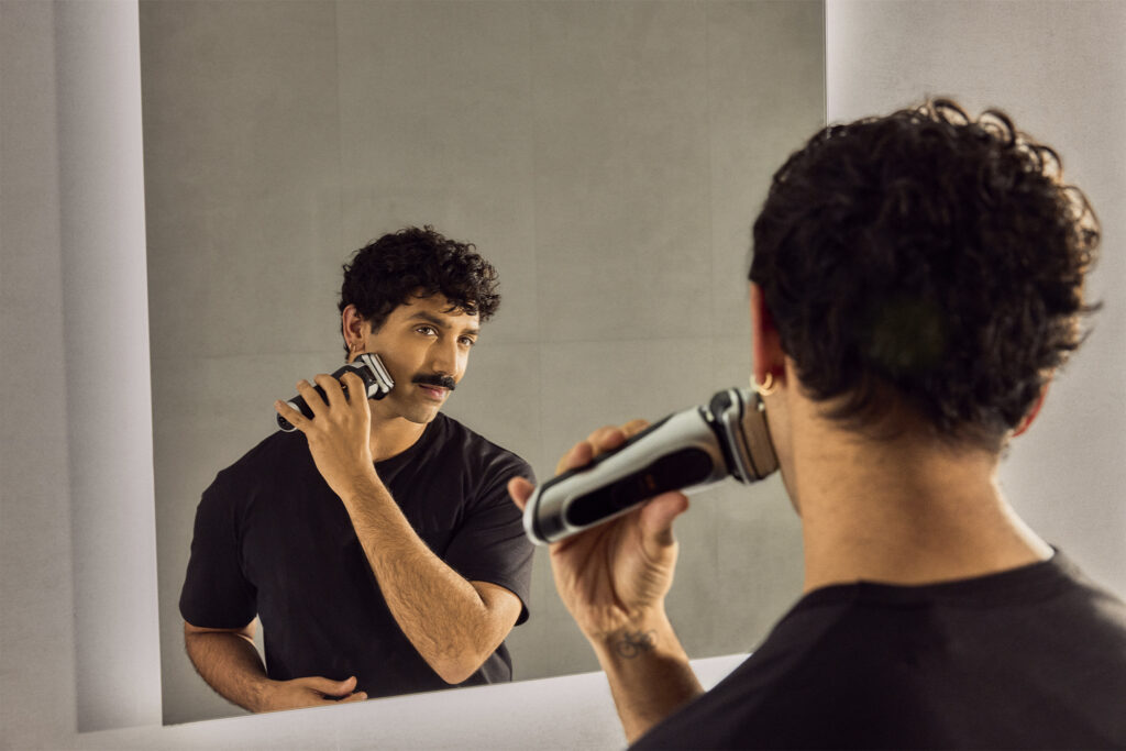 TALENT: ASHKAN HOBIAN FOR BRAUN. PHOTOGRAPHY AND VIDEO: DENIS LIPMAN MAKEUP: NATE MATTHEWS STYLING: CHRISTAL WILLIAMS GROOMING: RJ BELOSO PROP STYLING: GRACE ROBERTSON PROP ASSISTANT: EMILY ROBERTSON SOUND OPERATOR: ADAM WHITE PHOTO ASSISTANTS: JOHN MURPHY, GABRIEL SHUBAT, ANTHONY LIPMAN PRODUCTION: NICOLE FRANKEL