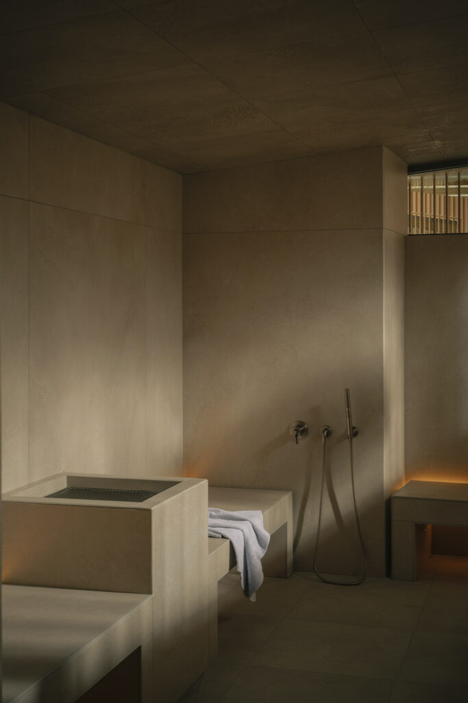 Aromatic steam room at Fairmont Hotel Lake Louise spa, BASIN Glacial Waters. Photo courtesy of Fairmont Hotel Lake Louise.