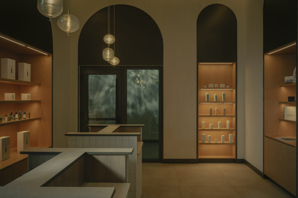 Reception area at Fairmont Hotel Lake Louise spa, BASIN Glacial Waters. Photo courtesy of Fairmont Hotel Lake Louise.