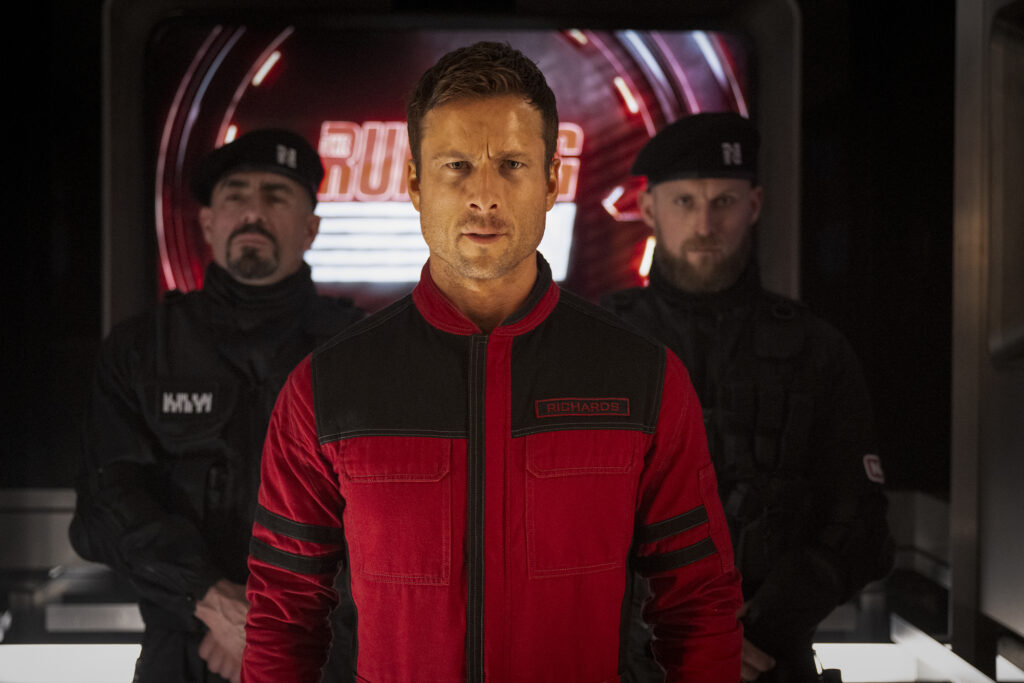 Glen Powell in The Running Man. Photo courtesy of Paramount Pictures.