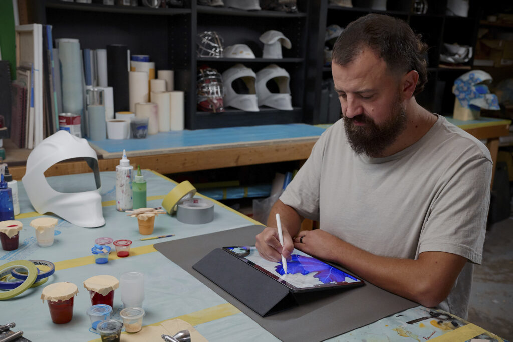 NHL goalie mask for Toronto Maple Leaf. Photo by Jordon Bourgeault via Apple.
