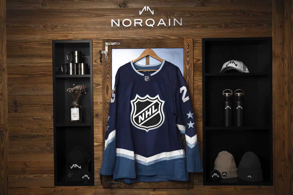 NORQAIN x NHL Signing Co-founder Mark Streit President of NHL Business Keith Wachtel. Photo courtesy of NORQAIN.