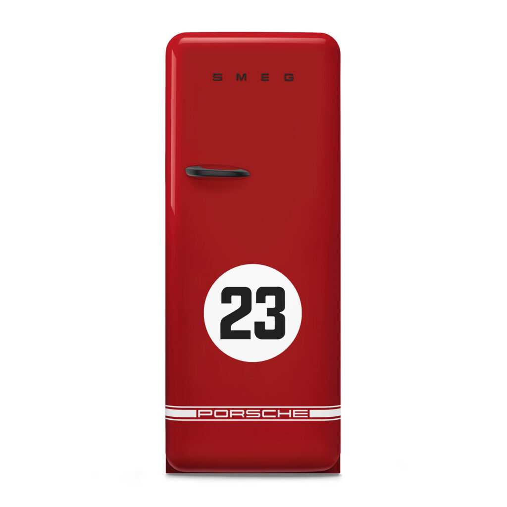 Porsche x Smeg Fab 28 Retro Style With Porsche Handle Red Salzburg. Photo retrieved from SHARP Winter 2026.