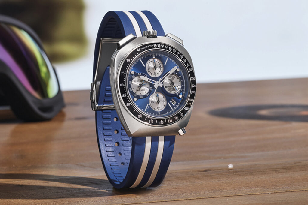Bulova Shelby Racer Chronograph for men's watch gift guide. Photo courtesy of Citizen Watch Group.