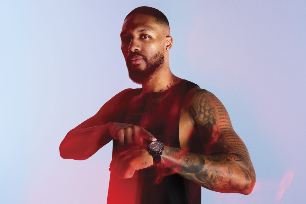 Damian Lillard for Tissot. Photo retrieved from SHARP Winter 2025.