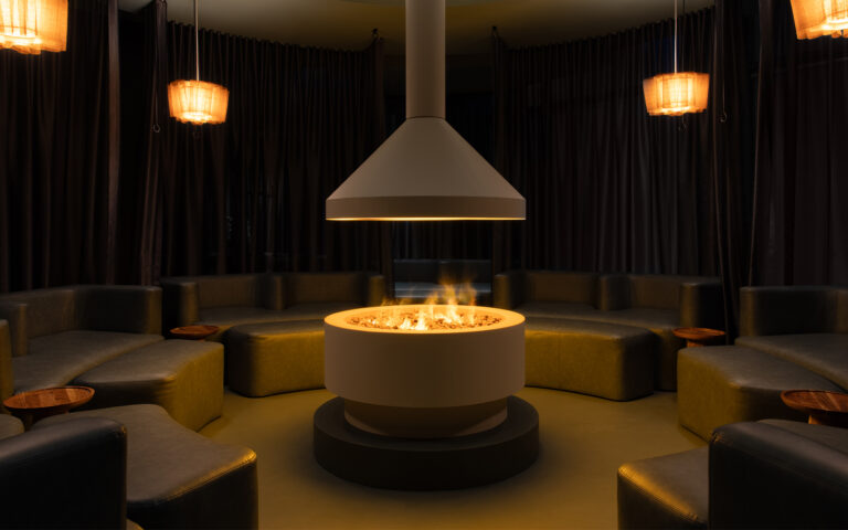 Fireplace trove at Trove Wellness. Photo courtesy of Britney Townsend.