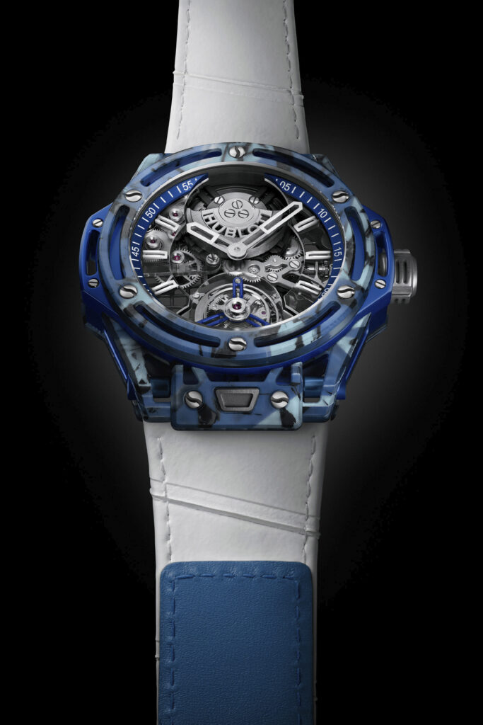 Photos courtesy of hublot. Hublot Big Bang Tourbillon Novak Djokovic GOAT Edition