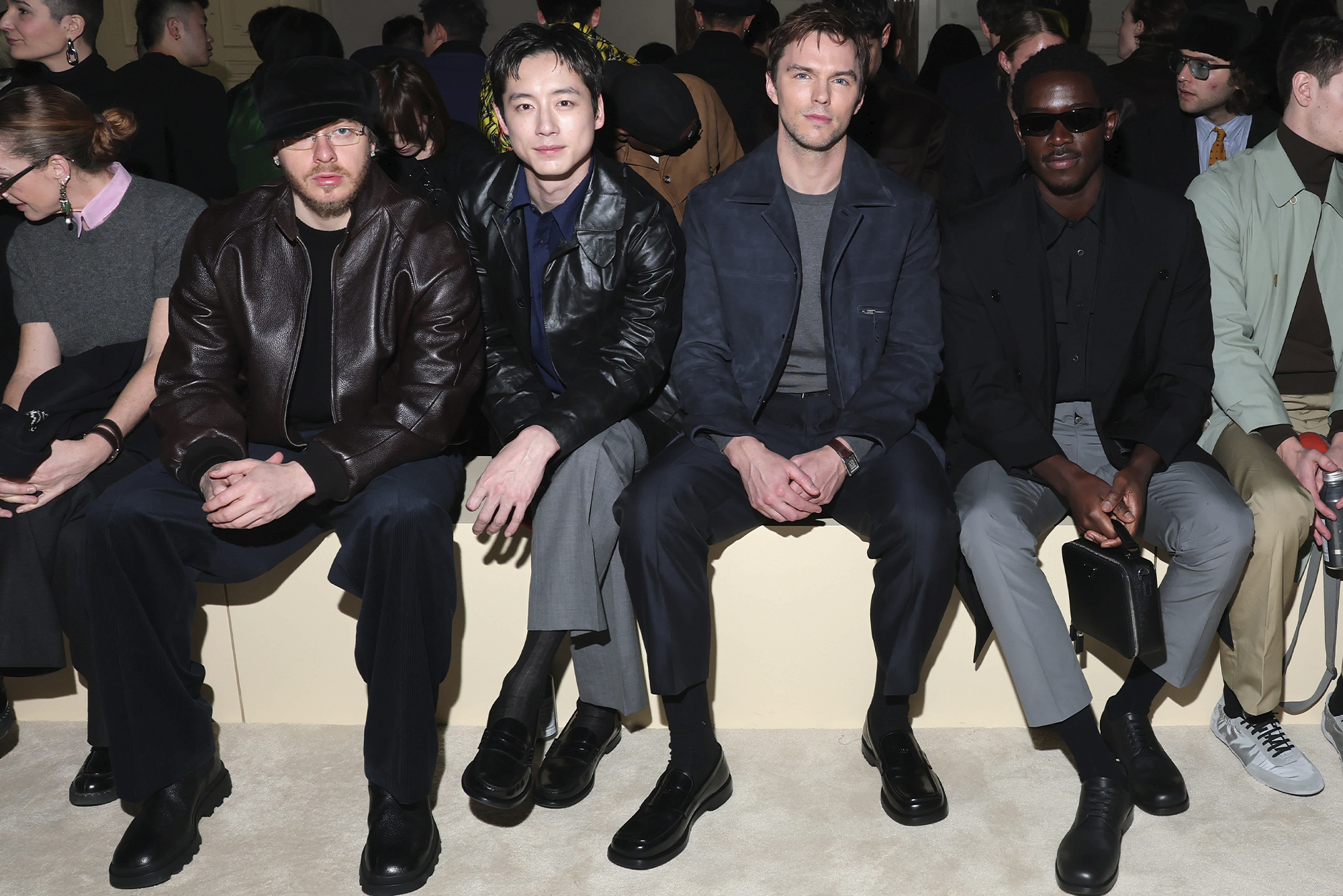 Jack Harlow, Kentaro Sakaguchi, Nicholas Hoult, Damson Idris_Prada Menswear