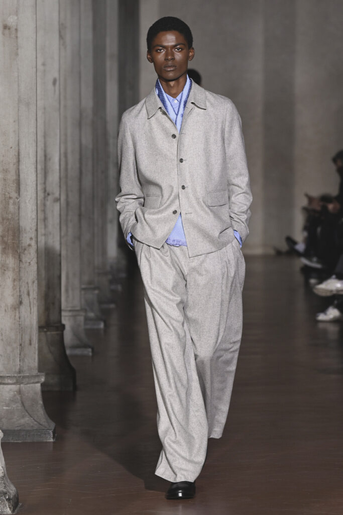 SOSHIOTSUKI AW26 collection at Pitti Uomo, courtesy of SOSHIOTSUKI.