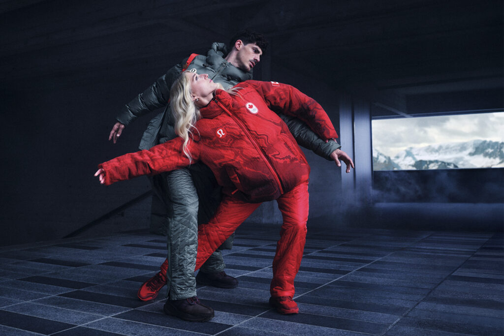 Team Canada lululemon Milano Cortina 2026, Piper Gilles and Paul Poirier. Photo courtesy of Lululemon.