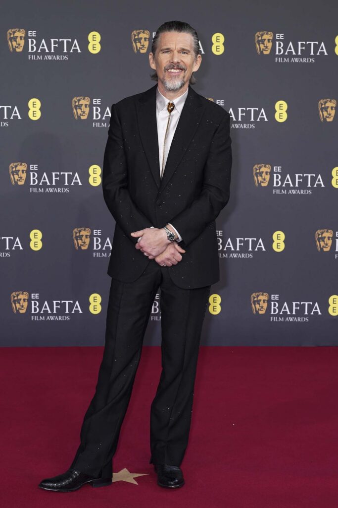 Ethan Hawke attends the 2026 EE BAFTA Film Awards at The Royal Festival Hall on February 22, 2026 in London, England. (Photo by Dominic Lipinski/Getty Images)