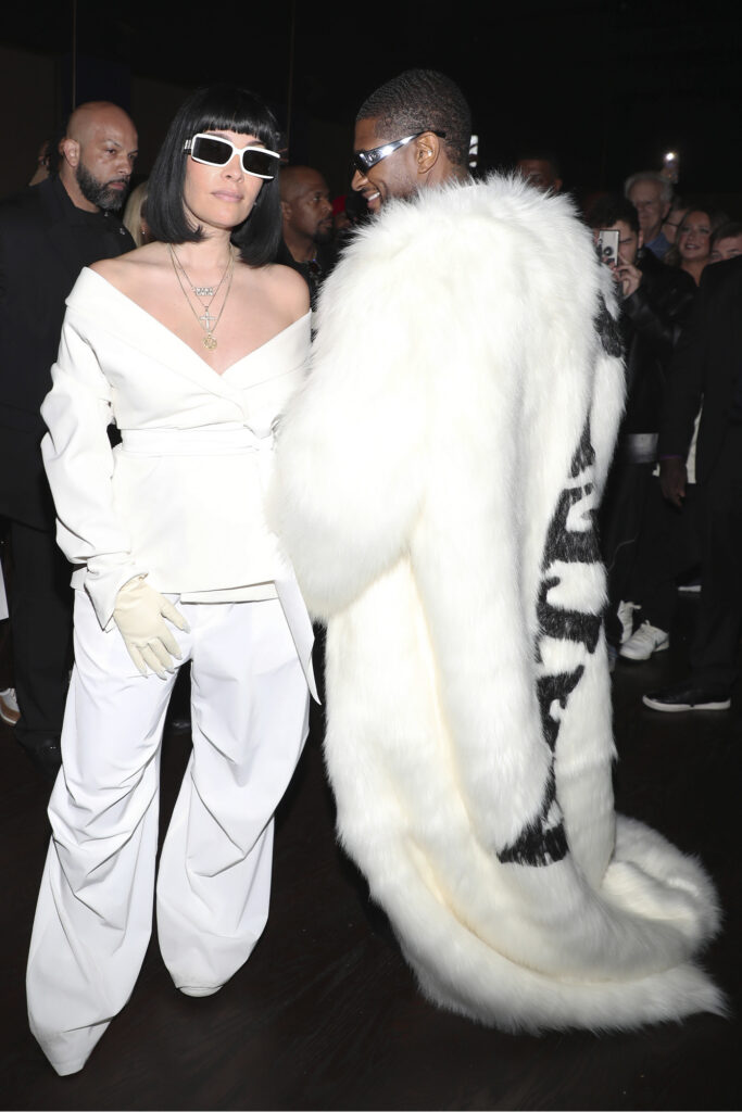 Usher's Coming Home Album release Dinner party by The House of Creed and Remy Martin at Cathédrale Las Vegas LAS VEGAS, NEVADA - FEBRUARY 11: Jennifer Goicoechea and Usher attend USHER, Rémy Martin and The House Of Creed Host Post-Performance Dinner Party At Cathédrale Las Vegas at Cathédral Restaurant on February 11, 2024 in Las Vegas, Nevada. (Photo by Cassidy Sparrow/Getty Images for The House of Creed and Remy Martin)