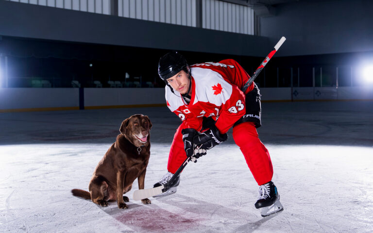 Mitch Marner for Nulo with dog Zeus. Photo courtesy of Nulo.