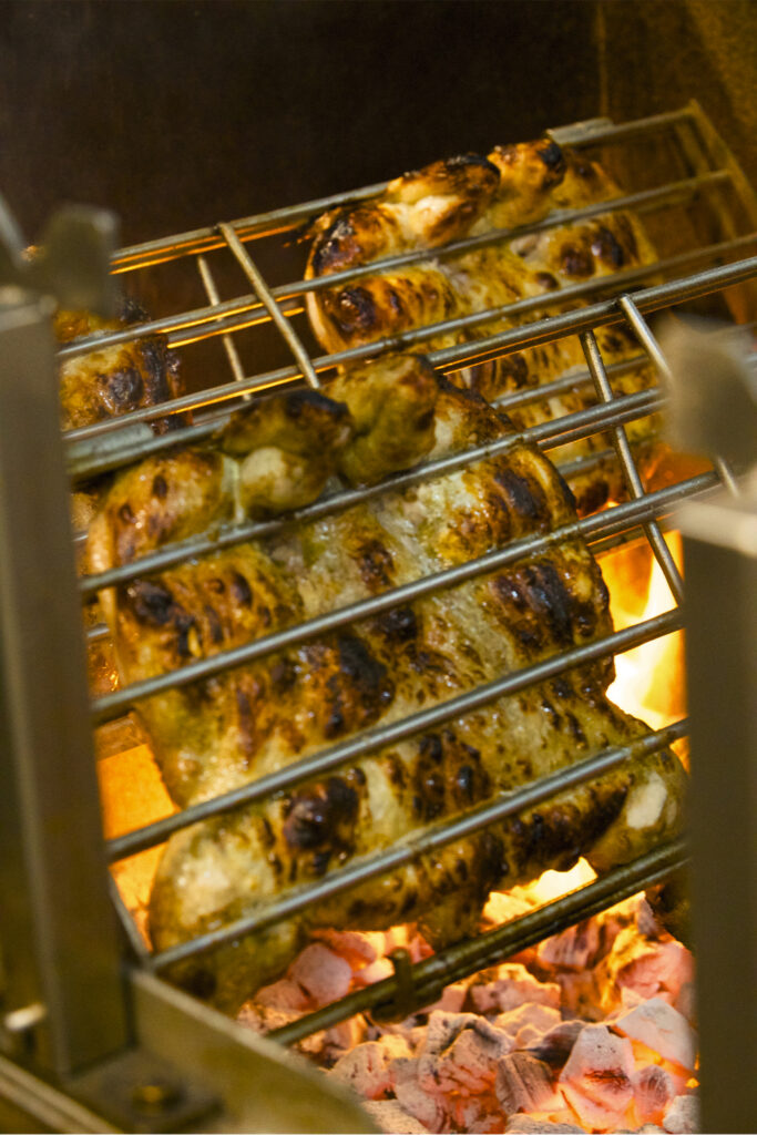 Mozy's CHARCOAL CHICKEN, LIBERTY VILLAGE Toronto restaurant. Photo by Exceptional Films. 2-2026 Grilled Chicken