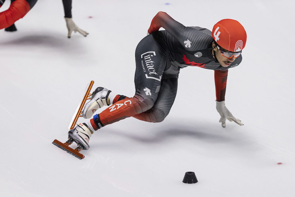 William Dandjinou. Photo by Speed Skating Canada, from Abigail Van Den Broek.