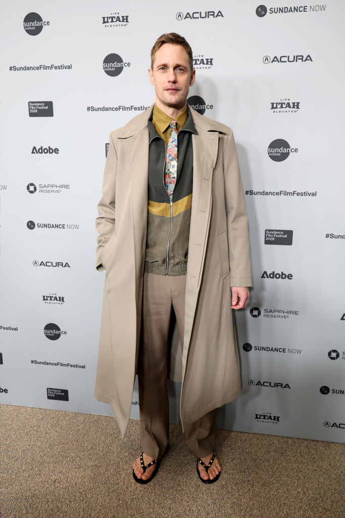 PARK CITY, UTAH - JANUARY 23: Alexander Skarsgård attends "The Moment" Premiere during the 2026 Sundance Film Festival at Eccles Center Theater on January 23, 2026 in Park City, Utah. (Photo by Dia Dipasupil/Getty Images)