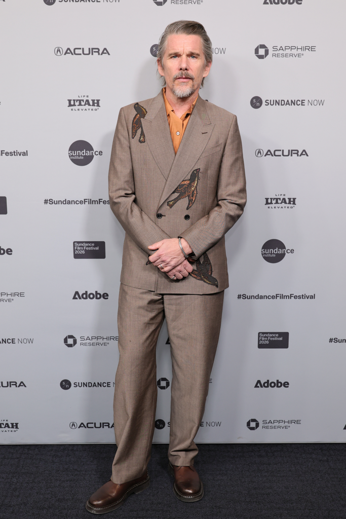PARK CITY, UTAH - JANUARY 26: Ethan Hawke attends "The Weight" Premiere during the 2026 Sundance Film Festival at The Ray Theatre on January 26, 2026 in Park City, Utah. (Photo by Dia Dipasupil/Getty Images)