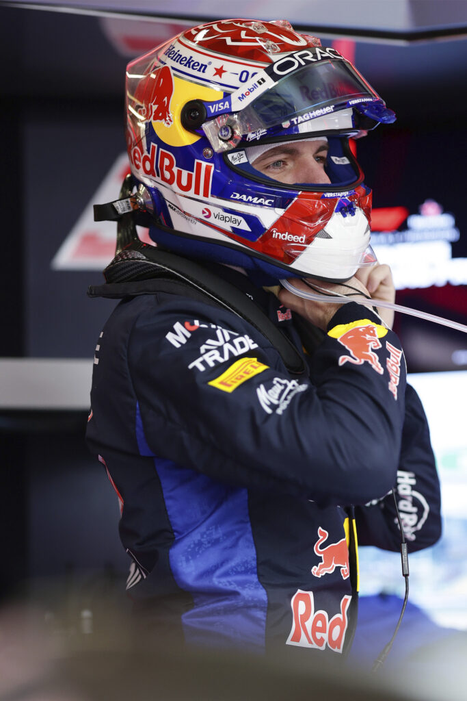 SHANGHAI, CHINA - MARCH 15: Max Verstappen of the Netherlands and Oracle Red Bull Racing prepares to drive in the garage prior to the F1 Grand Prix of China at Shanghai International Circuit on March 15, 2026 in Shanghai, China. (Photo by Mark Thompson/Getty Images) // Getty Images / Red Bull Content Pool // SI202603150231 // Usage for editorial use only //