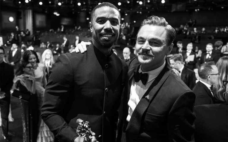 Michael B. Jordan and Leonardo DiCaprio attend the 98th Annual Oscars at Dolby Theatre on March 15, 2026 in Hollywood, California. (Photo by John Shearer/98th Oscars/Getty Images The Academy via Getty Images)