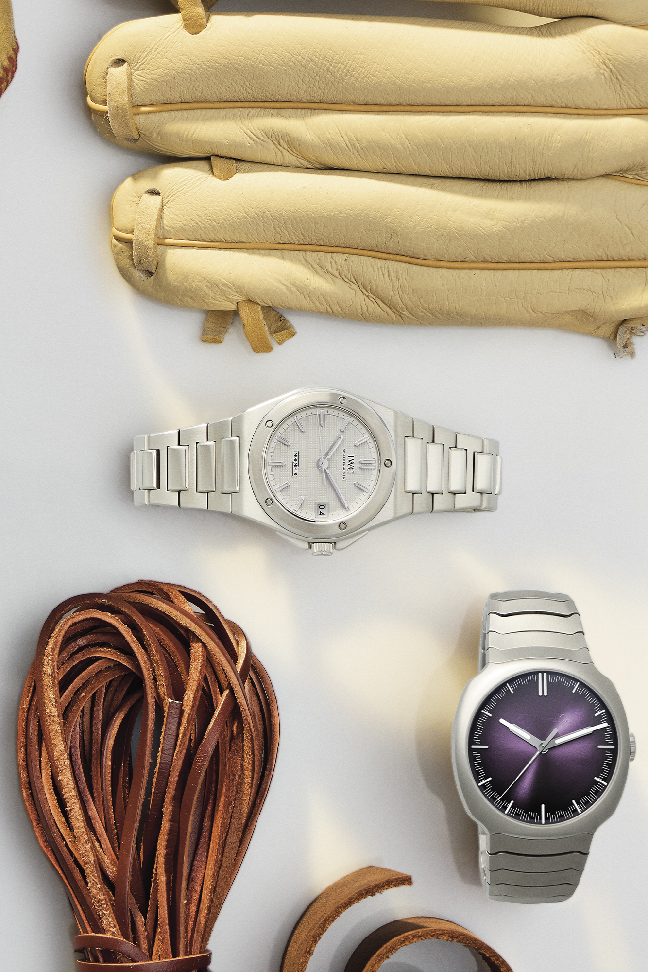 H. MOSER & CIE STREAMLINER CENTRE SECONDS PURPLE HAZE, $37,700. IWC INGENIEUR AUTOMATIC 35, $14,400.