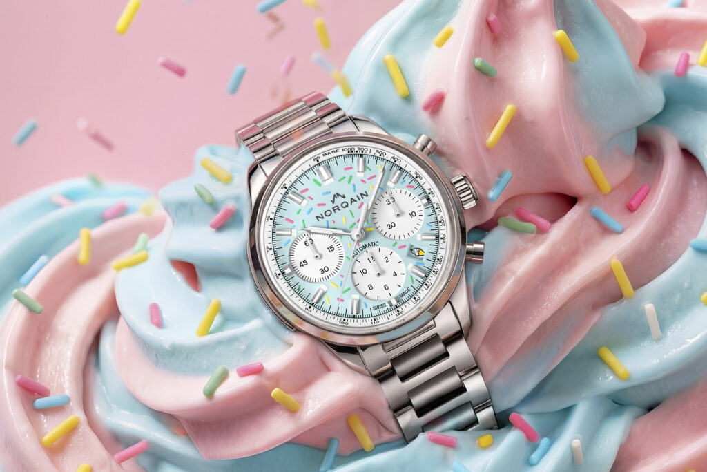 NORQAIN Freedom Chrono Enjoy Life Sprinkles BLUE. PHOTO COURTESY OF NORQAIN.