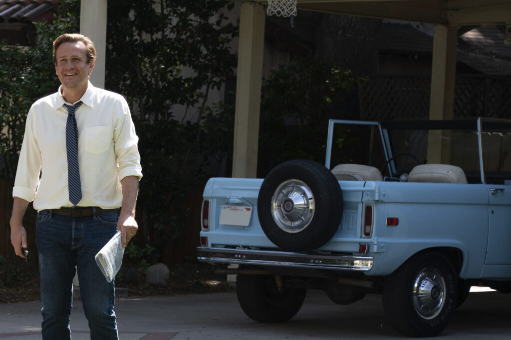 Jason Segel and Ted McGinley in "Shrinking," now streaming on Apple TV.