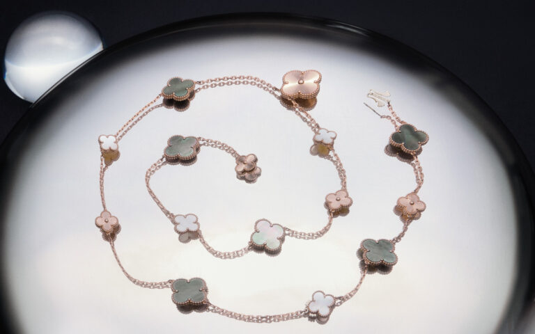 VAN CLEEF & ARPELS MAGIC ALHAMBRA TRANSFORMABLE LONG NECKLACE, $48,600. 