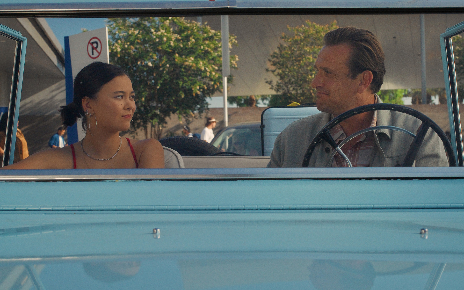 Lukita Maxwell and Jason Segel in "Shrinking," now streaming on Apple TV.