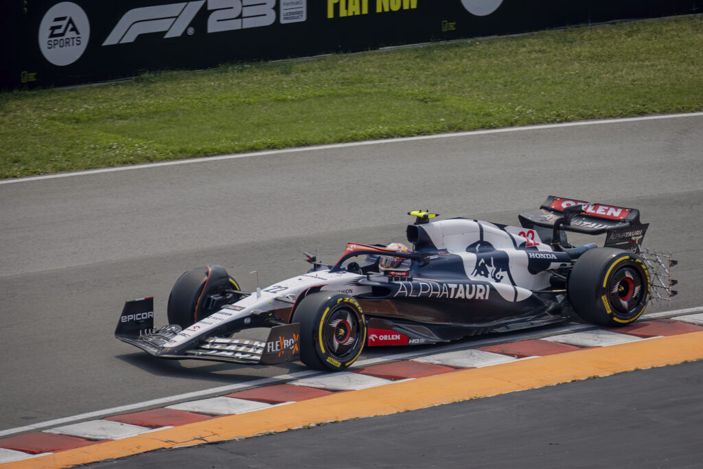 YUKI TSUNODA IN HIS ALPHA TAURI AT 04 AT THE 2023 MONTREAL GRAND PRIX. PHOTO BY SANTINOVCHPHOTO.COM / STOCK.ADOBE.COM. 