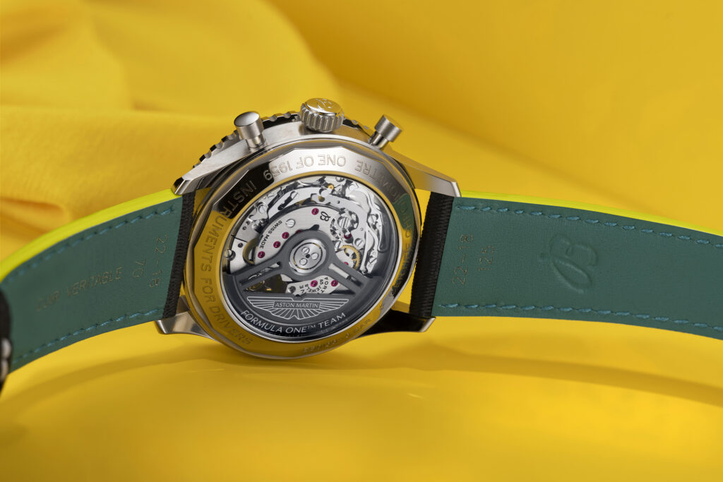 Breitling x Aston Martin Aramco Formula One. Photo retrieved from The Book For Men, courtesy of Breitling.