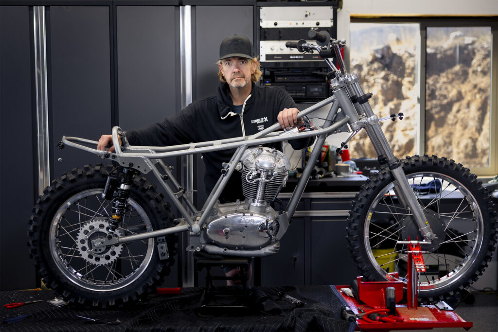 RESTORING AND RACING A 1971 DUCATI DIRT-BIKE, WITH CEO JASON CHINNOCK. PHOTO BY CARA BLOCH.