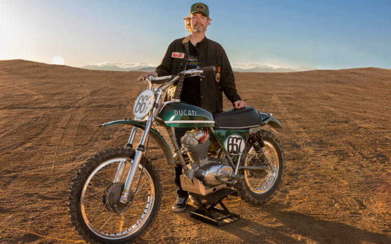 RESTORING AND RACING A 1971 DUCATI DIRT-BIKE, WITH CEO JASON CHINNOCK. PHOTO BY CARA BLOCH.