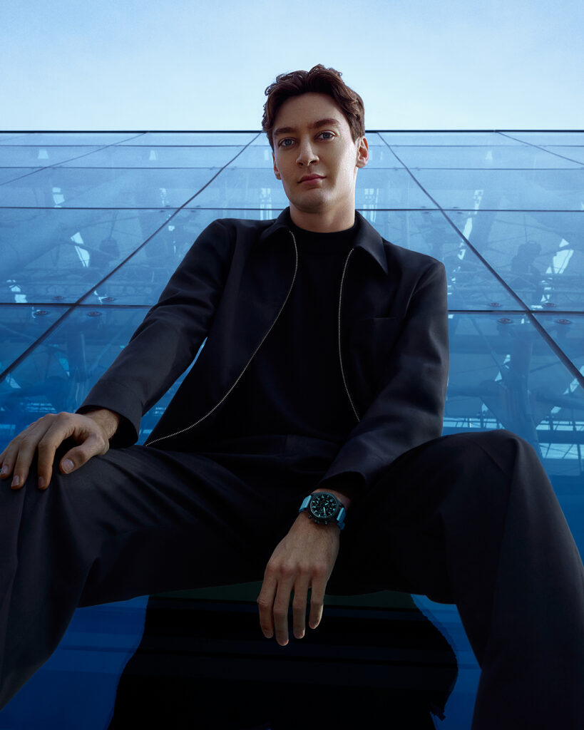 George Russell interview for the Book For Men Spring-Summer 2026. PHOTO BY Chris Noltekuhlmann COURTESY OF IWC.