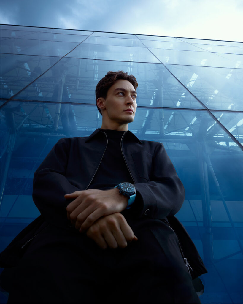 George Russell interview for the Book For Men Spring-Summer 2026. PHOTO BY Chris Noltekuhlmann COURTESY OF IWC.