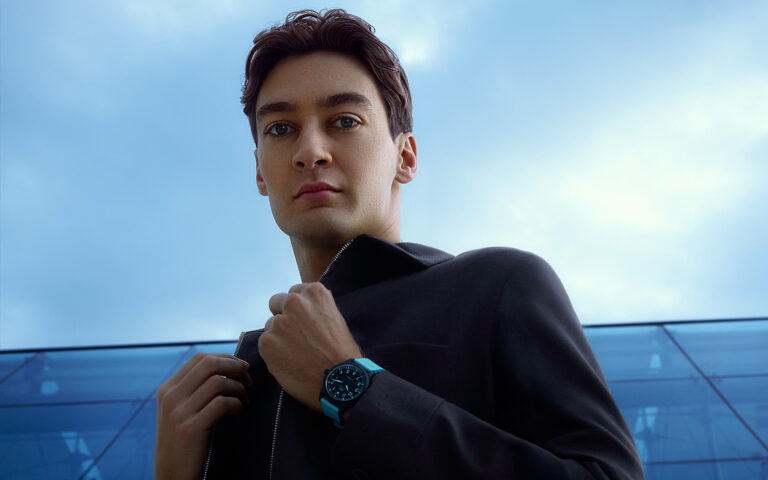 George Russell interview for the Book For Men Spring-Summer 2026. PHOTO BY Chris Noltekuhlmann COURTESY OF IWC.
